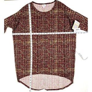 ‎LuLaRoe Irma Tunic Burgundy Floral High Low Small